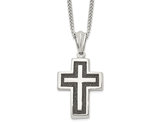 Men's Stainless Steel Cross Pendant Necklace with Chain (24 Inches)